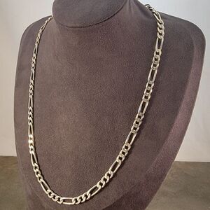 Sterling Figaro 20" 5.5mm Unisex Link Chain